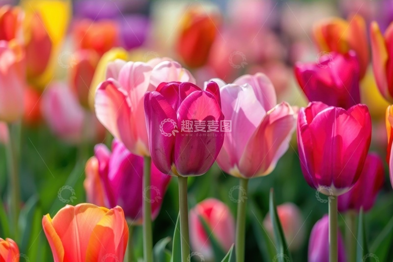 高清大图下载【趣麦麦图】郁金香花卉花海