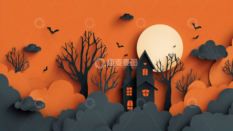 高清大图下载【趣麦麦图】黑暗鬼屋幻想场景