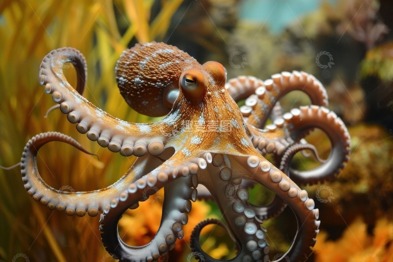 高清大图下载【趣麦麦图】大海里的一只章鱼
