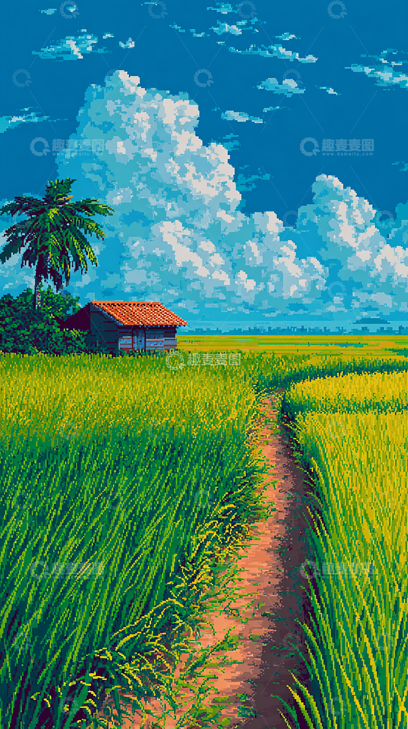 高清大图下载【趣麦麦图】盛夏稻田绿色海洋