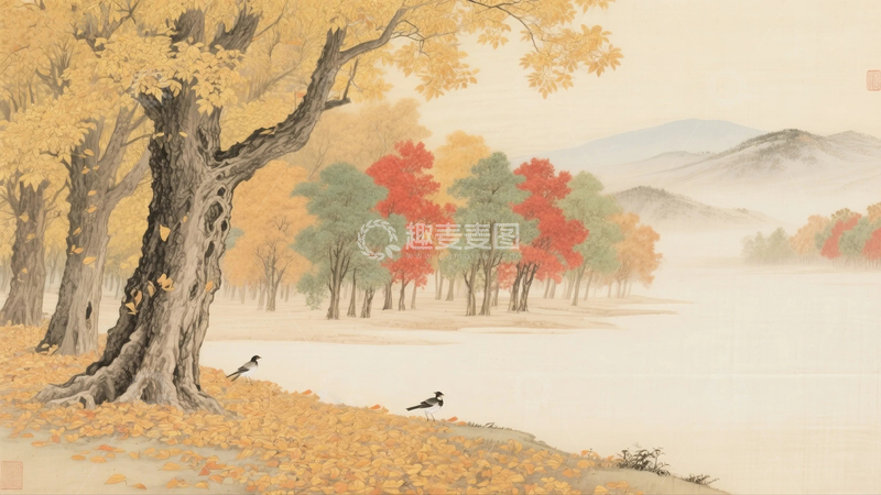 高清大图下载【趣麦麦图】秋天的落叶风景