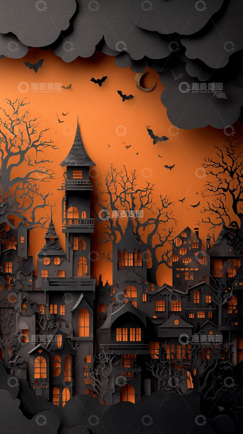 高清大图下载【趣麦麦图】黑暗童话城堡夜景