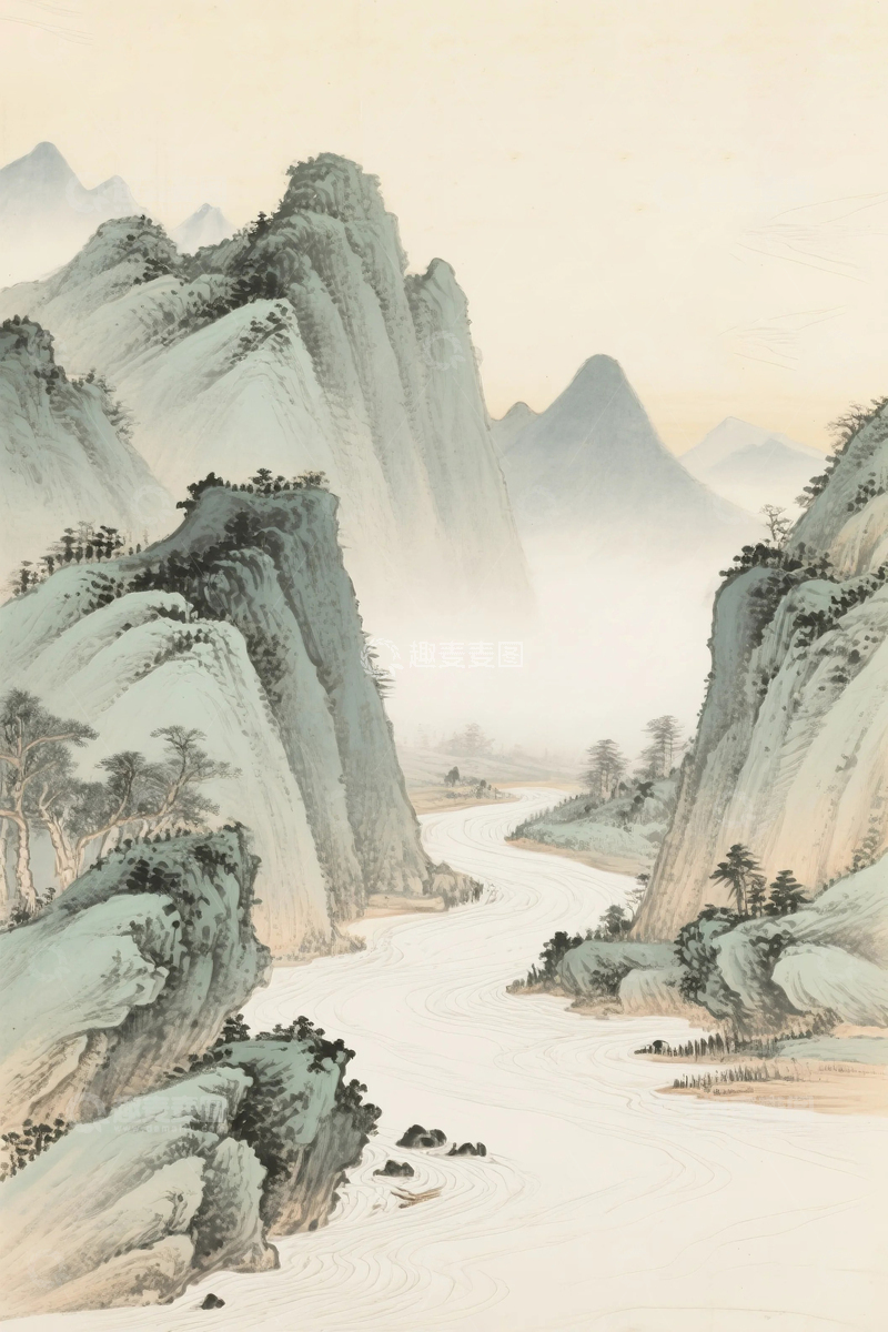 高清大图下载【趣麦麦图】国风中式水墨画05