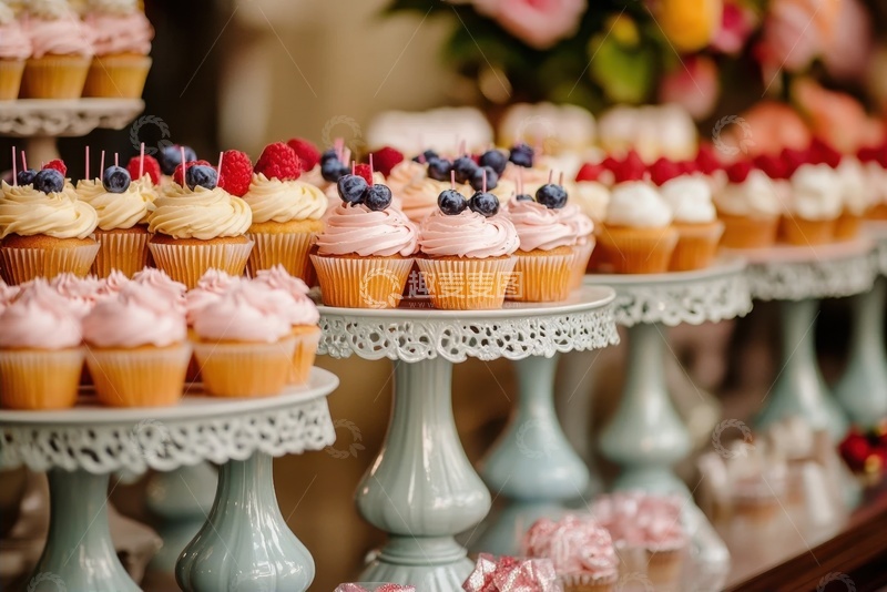 高清大图下载【趣麦麦图】一排排纸杯蛋糕