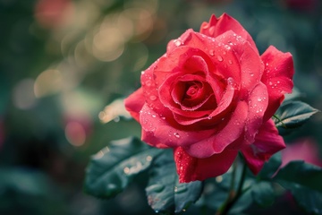 红色的一朵月季花