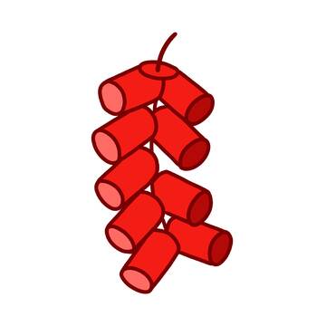 卡通插画新年新春春节鞭炮元素