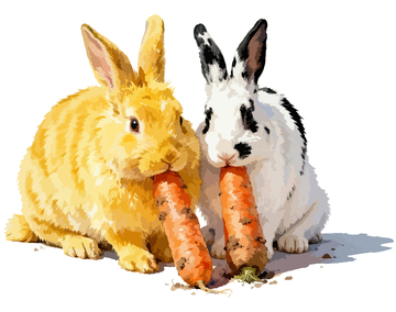 可爱兔子与胡萝卜插画