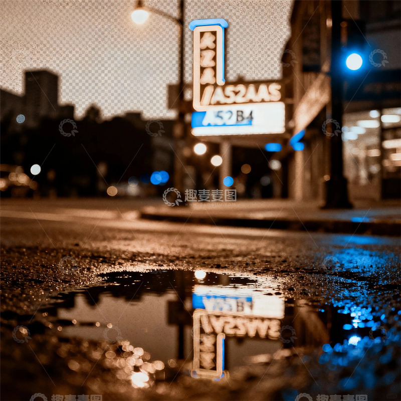 高清大图下载【趣麦麦图】城市夜景倒影摄影