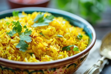 一碗黄金炒米饭美食