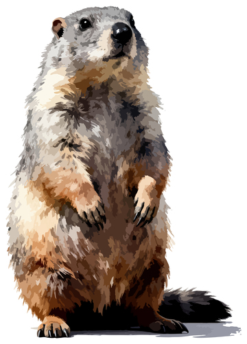 水彩动物插画旱獭设计素材