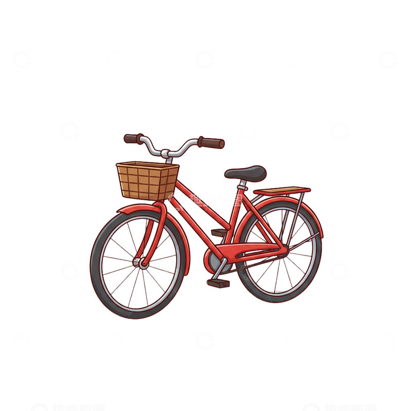 高清大图下载【趣麦麦图】自行车卡通漫画