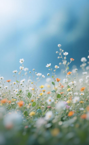 清新野花蓝天壁纸