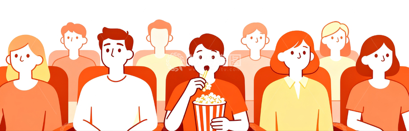 源文件下载【趣麦麦图】扁平电影观众1