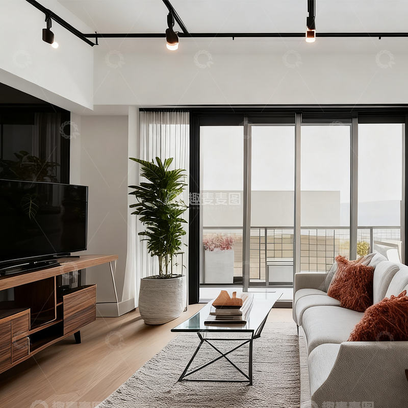 高清大图下载【趣麦麦图】现代简约客厅装修设计效果图