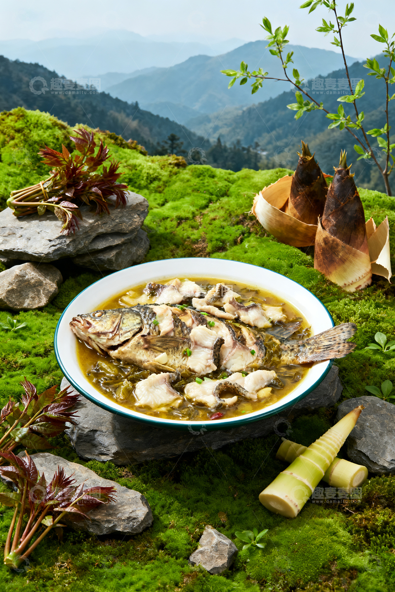 源文件下载【趣麦麦图】山野场景鳜鱼3