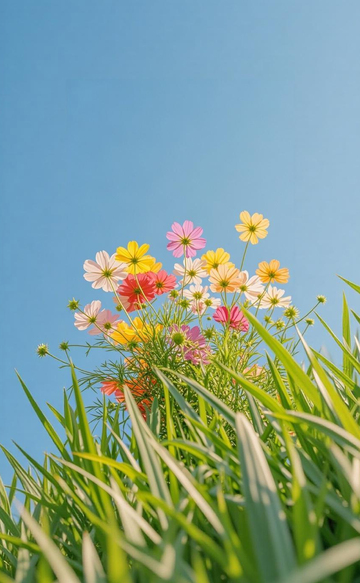 春日野花蓝天美景