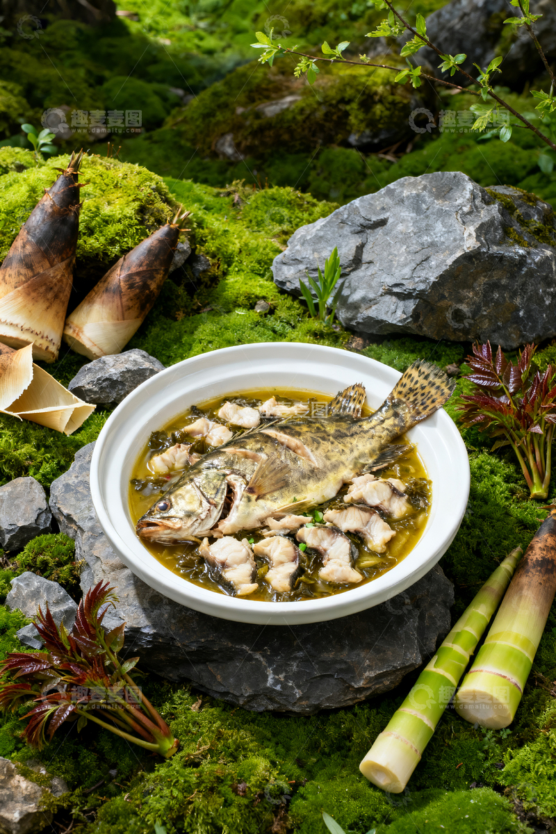 源文件下载【趣麦麦图】山野场景鳜鱼1