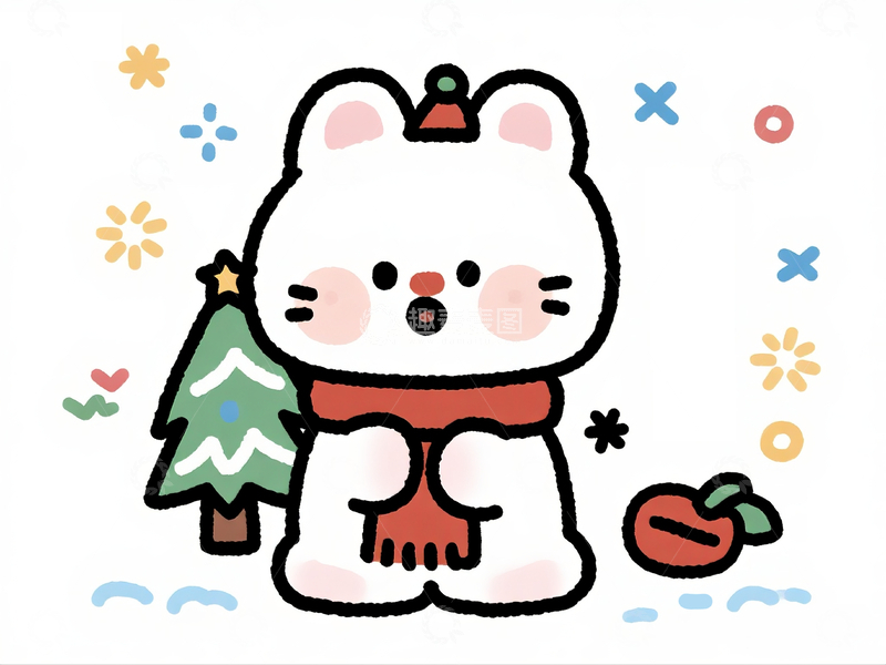 源文件下载【趣麦麦图】卡通风圣诞节日插画