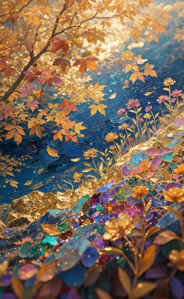 梦幻金秋艺术插画