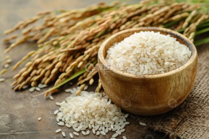 高清大图下载【趣麦麦图】放在桌面上的一篮子大白米