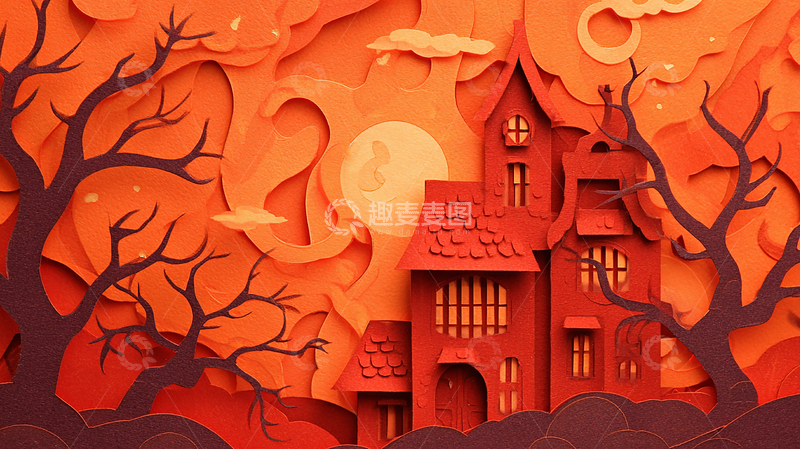 高清大图下载【趣麦麦图】梦幻童话城堡剪纸艺术