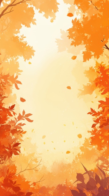 秋季红色的枫树林美景