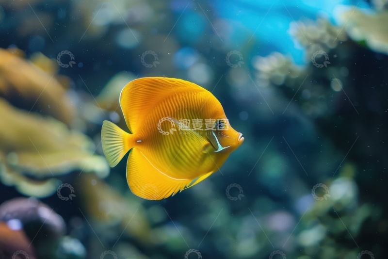 高清大图下载【趣麦麦图】海洋里的一条小黄鱼