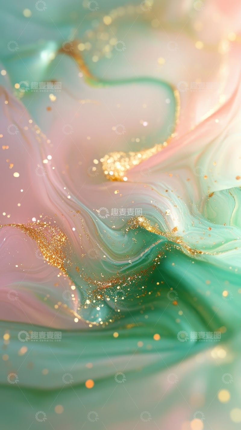 粉色绿色鎏金背景