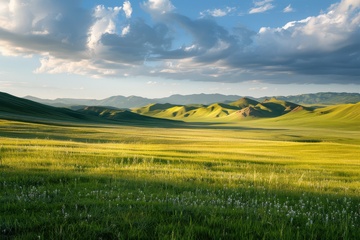 大草原上的光照自然美景