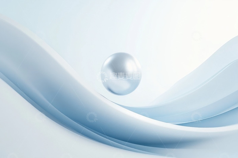 高清大图下载【趣麦麦图】白色飘带珍珠背景