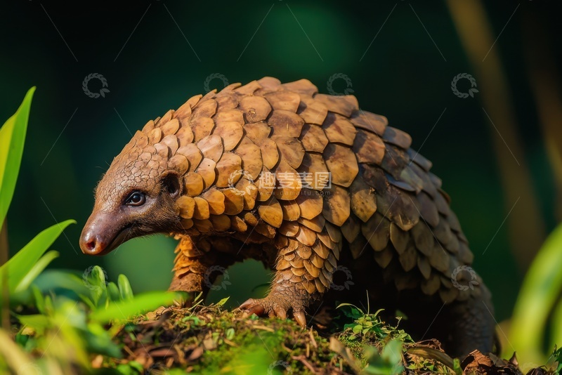 高清大图下载【趣麦麦图】山林里的一只穿山甲