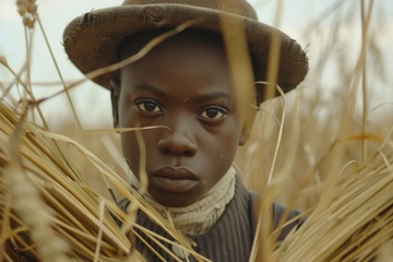 麦田里的黑人小女孩