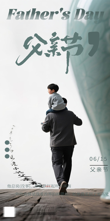 父爱如山背影贺卡