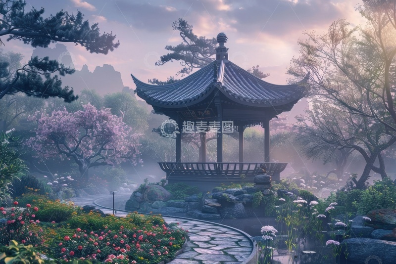 高清大图下载【趣麦麦图】凉亭建筑美景