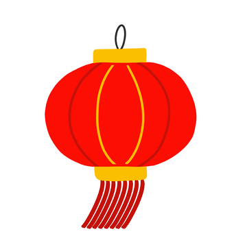 卡通红色灯笼春节元素插画手绘