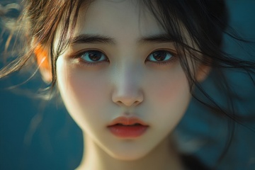 一位少女面部特写摄影