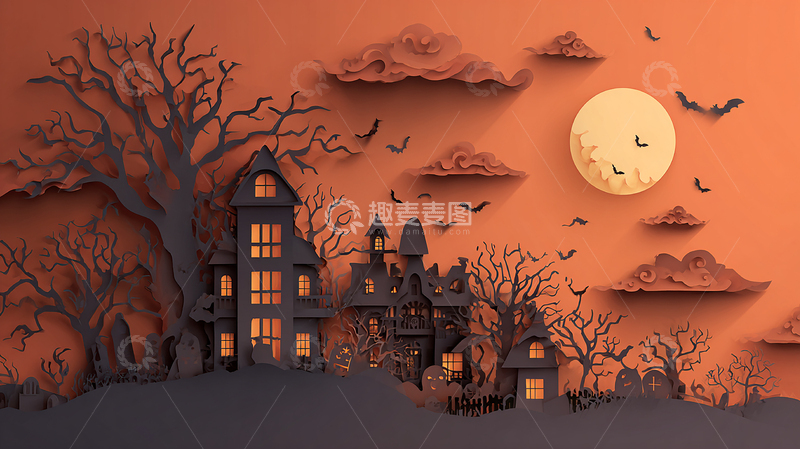 高清大图下载【趣麦麦图】恶灵古堡夜景