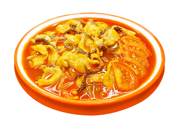 橙盘咖喱鱼块美食摄影