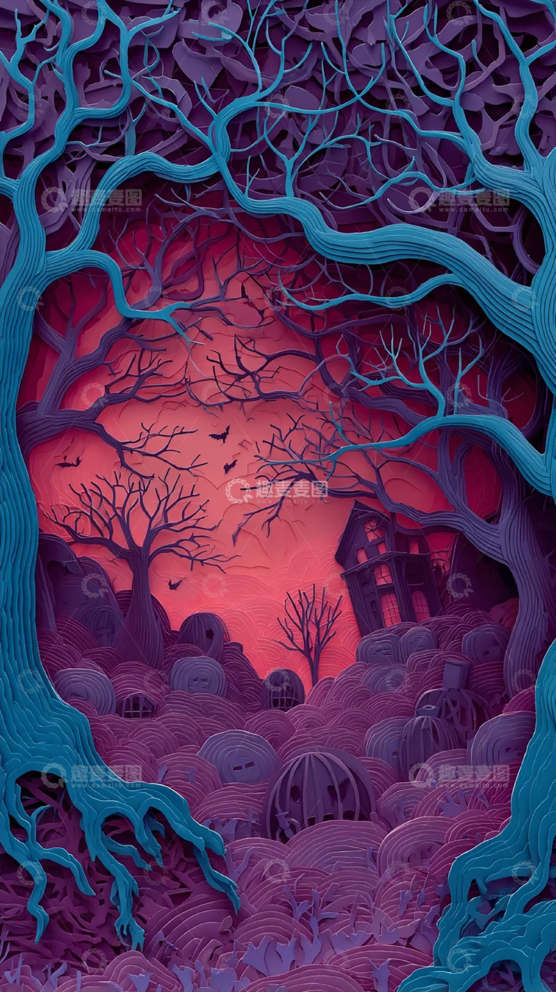 高清大图下载【趣麦麦图】奇幻梦境中的废弃城堡