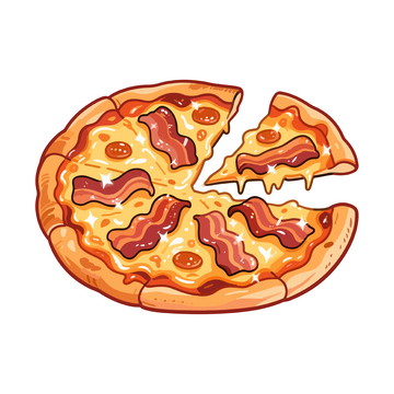 美味披萨卡通矢量插画