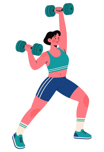 哑铃运动健身人物插画7