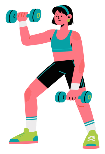 哑铃运动健身人物插画3