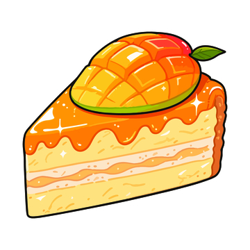 卡通芒果蛋糕插画设计素材