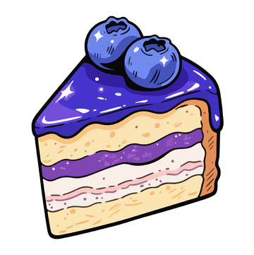 蓝莓蛋糕手绘插画