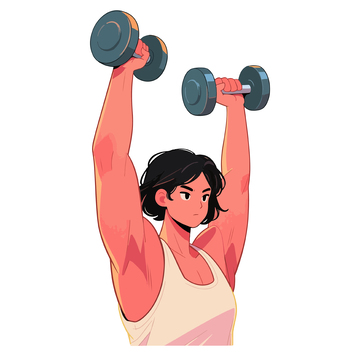 哑铃运动健身人物插画1