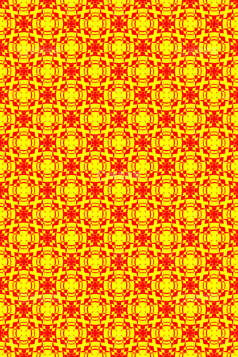 红黄色几何花纹无缝图案30