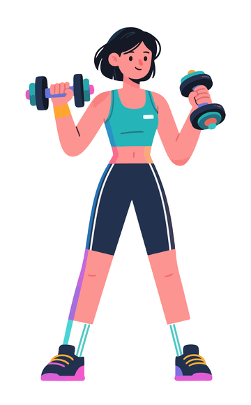 哑铃运动健身人物插画2