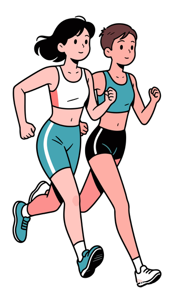 跑步运动健身人物插画6