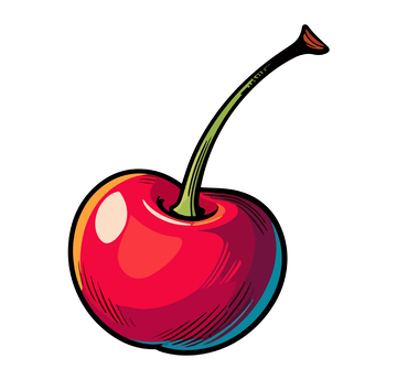 卡通樱桃水果插图