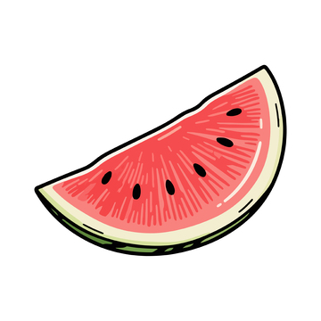 西瓜片卡通手绘插画